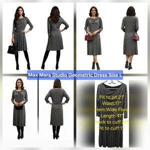 Max Mara Studio Geometric Dress Size L
